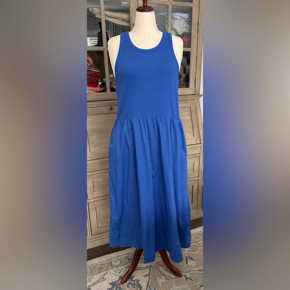 On 34th blue tank top midi dress - 2X